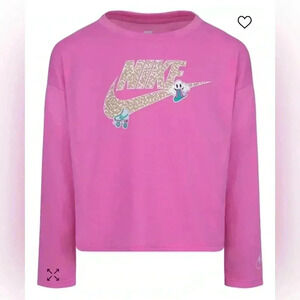 NIKE PINK KNIT LONG SLEEVE TOP